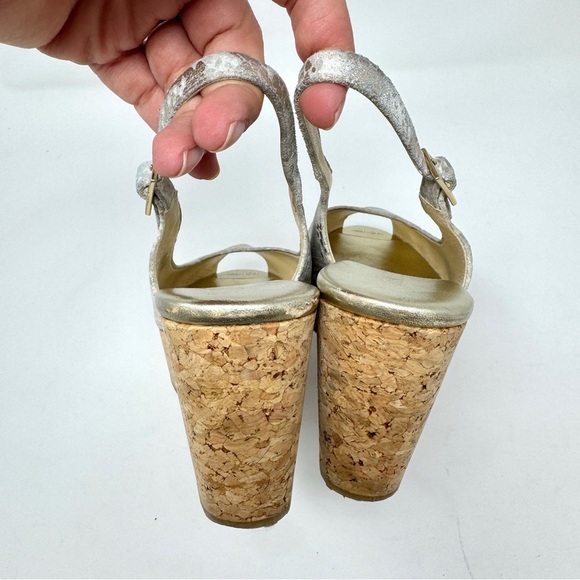 JIMMY CHOO Wedge Platform Sandals Suede Animal Print Slingback - Picture 14 of 15